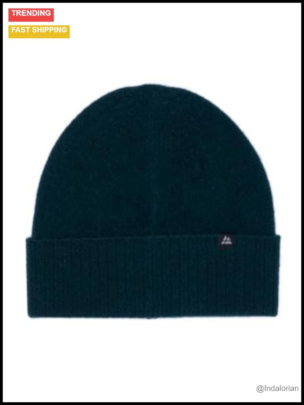 100% Cashmere Beanie Ribbed Cuff Ribbed Knit Winter Hat One Size